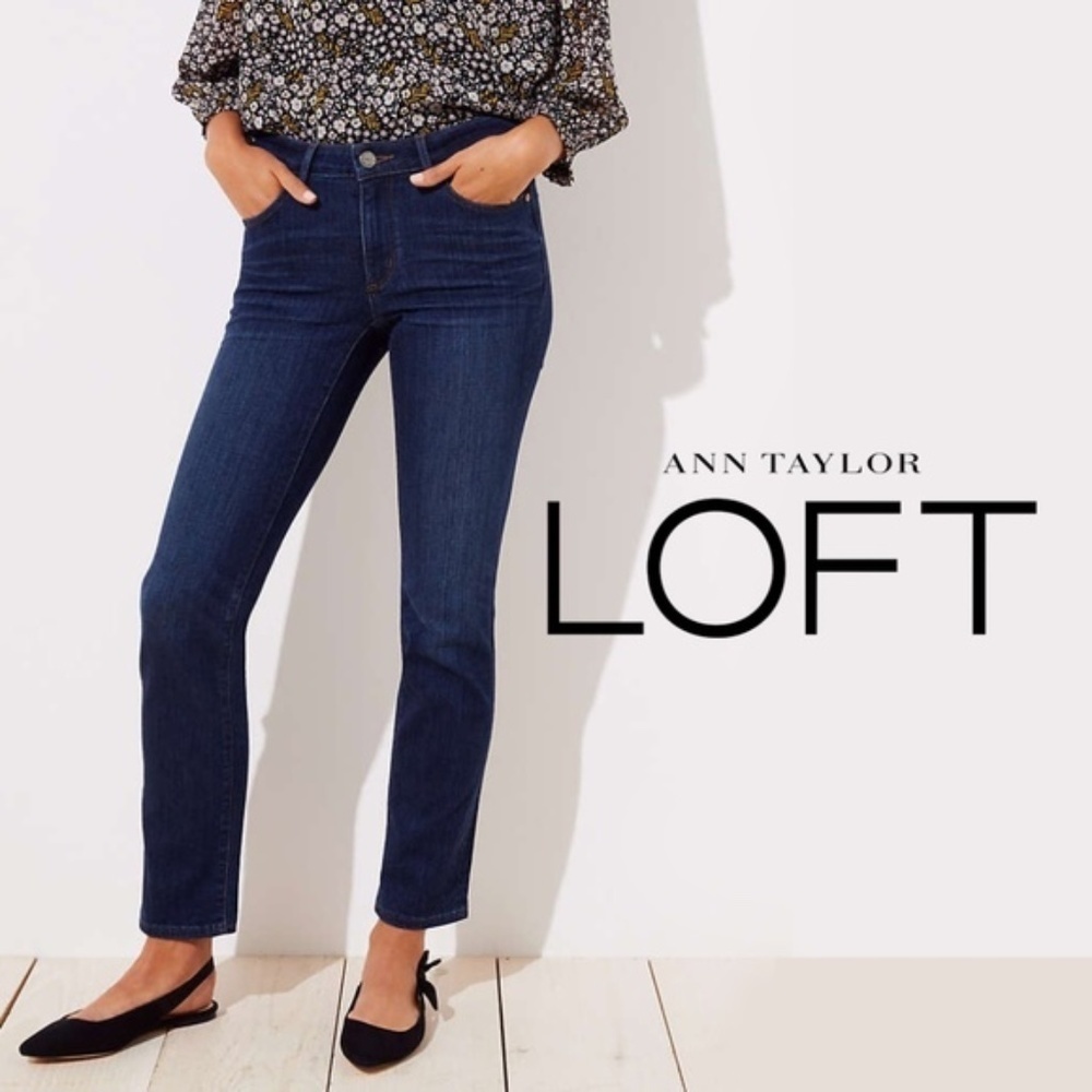 LOFT "Curvy Straight" Mid Rise Stretch Denim Jeans​​​​